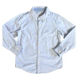 Carter's size 6 Boys striped cotton woven button down collared long sleeve shirt